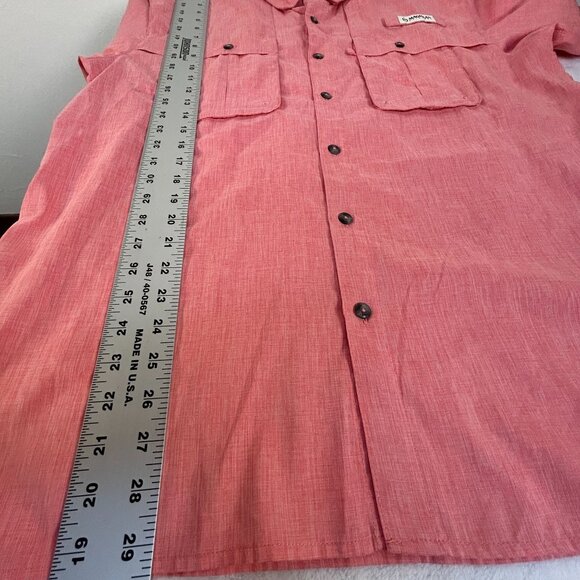 Magellan Outdoors Mens Pink Short Sleeve Fishing Shirt Medium Relaxed Mesh NWOT - Picture 6 of 8
